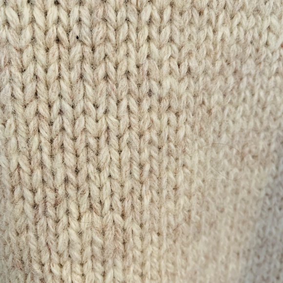 Saks Fifth Avenue Cardigan Womens M Tan Aztec Geometric Shetland Wool Sweater - Picture 11 of 12